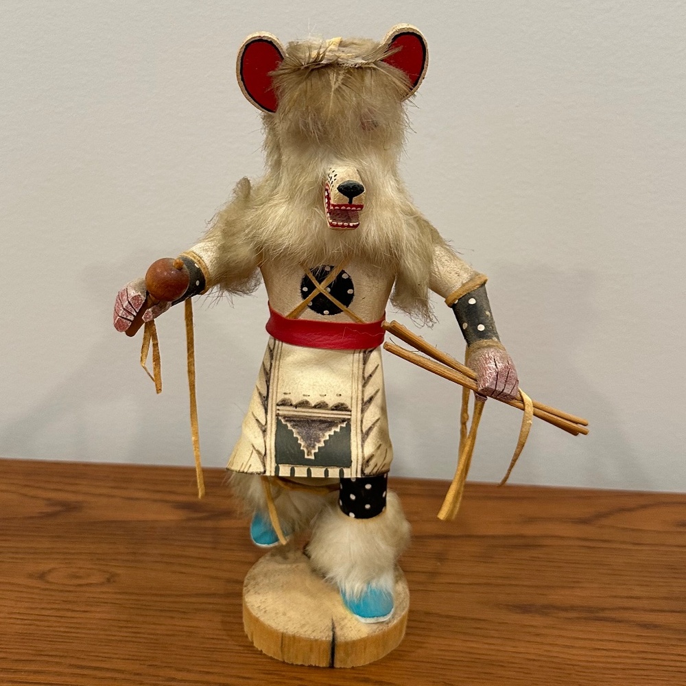 Vintage Navajo Hand-Made Bear Katchina Doll With Certificate Of Authenticity